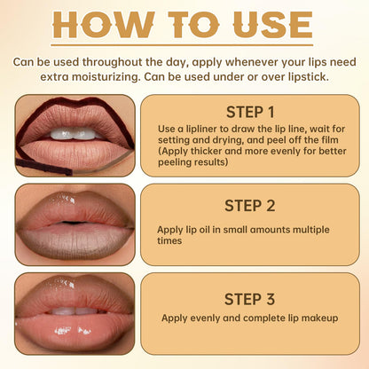 HOSAILY Peel Off Lip Liner Stain Tattoo – Brown Lip Liner & Clear Gloss Duo, Long-Lasting Lip Makeover
