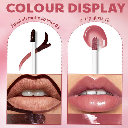 HOSAILY Peel Off Lip Liner Stain Tattoo – Long Lasting Pink Lip Set
