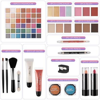 Hot Sugar Teen Makeup Kit for Girls 13-15 (Pink) – 42-Piece All-in-One Gift Set