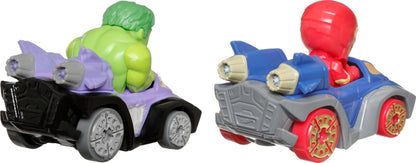 Hot Wheels RacerVerse Hulk & Iron Man 2-Pack Die-Cast Cars for Track Racing
