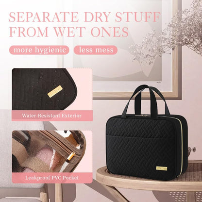 HOTOR Travel Toiletry Bag – Hanging Organizer, Waterproof, Large Capacity