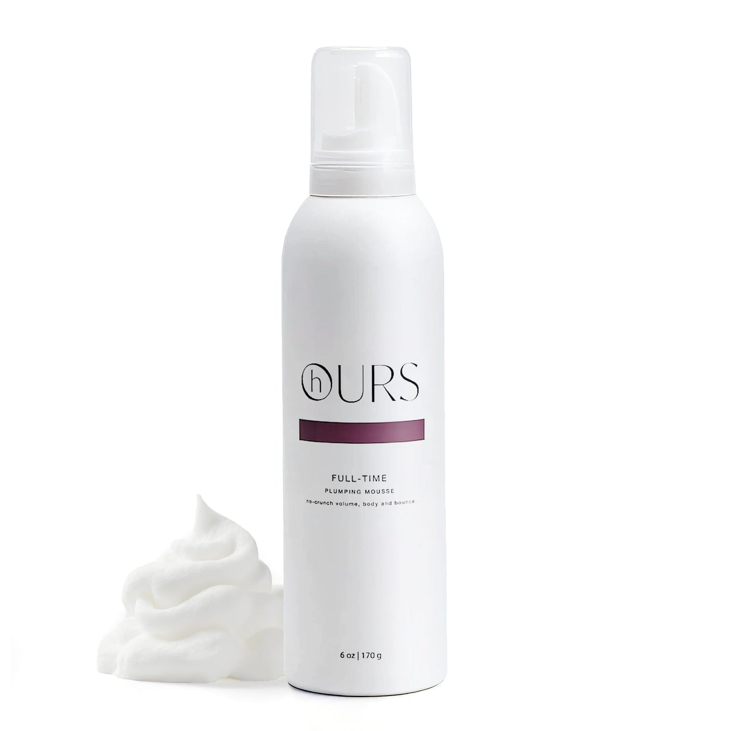 hOURS haircare Full-Time Plumping Mousse – Professional Volume, No Crunch, Sulfate & Paraben Free | 6 oz