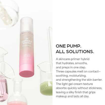 House of Hur 3X Capsule Hydro Booster Cream – 3-in-1 Gel Cream + Primer, 8HA & Hibiscus Collagen