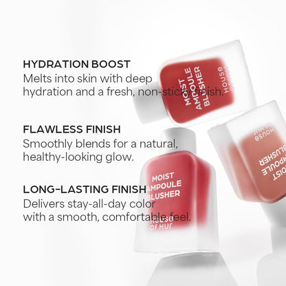 House of Hur Moist Ampoule Blusher with 50% Moisture Essence | Hydrating & Long-Lasting Blush – Cherry Blossom