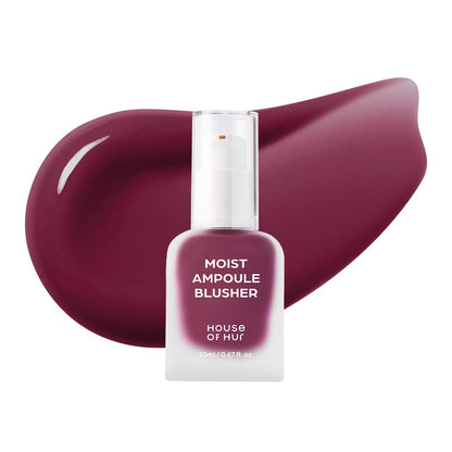 House of Hur Moist Ampoule Blusher — 50% Moisture Essence, Hydrating & Long-Lasting (Berry Purple) | 0.68 fl oz
