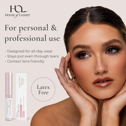 House of Lashes Eyelash Glue – Latex-Free for Sensitive Eyes, All-Day Hold, Clear Finish, 2 Count