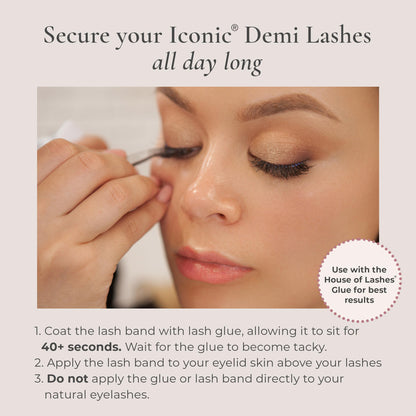 House of Lashes Iconic Demi – Comfortable Faux Mink Lashes for Bold Cat-Eye, Reusable & All Eye Shapes