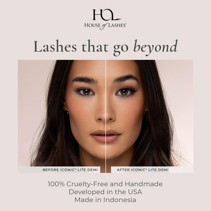 House of Lashes Iconic Lite Demi – Lightweight Faux Mink Llashes for Bold Cat-Eye