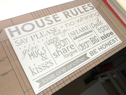 House Rules Vinyl Wall Sticker