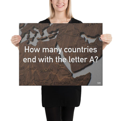 How Many Countries End With The Letter A - Canvas Print