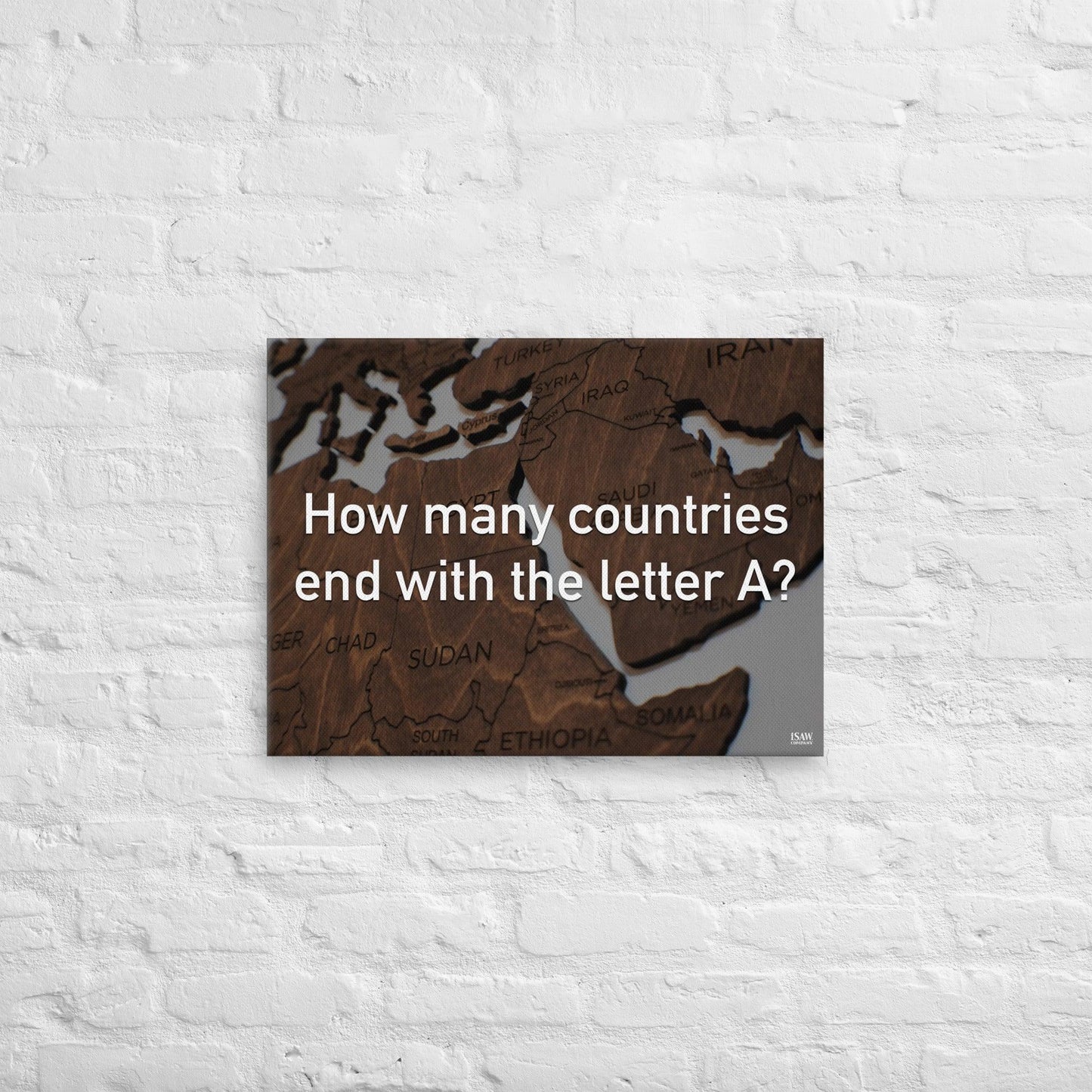 How Many Countries End With The Letter A - Canvas Print