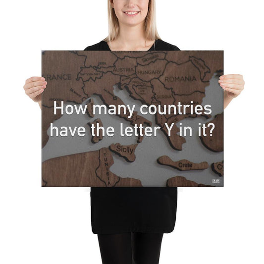 How Many Countries Have The Letter Y In It - Canvas Print