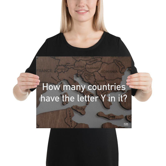 How Many Countries Have The Letter Y In It - Canvas Print