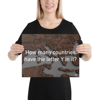 How Many Countries Have The Letter Y In It - Canvas Print