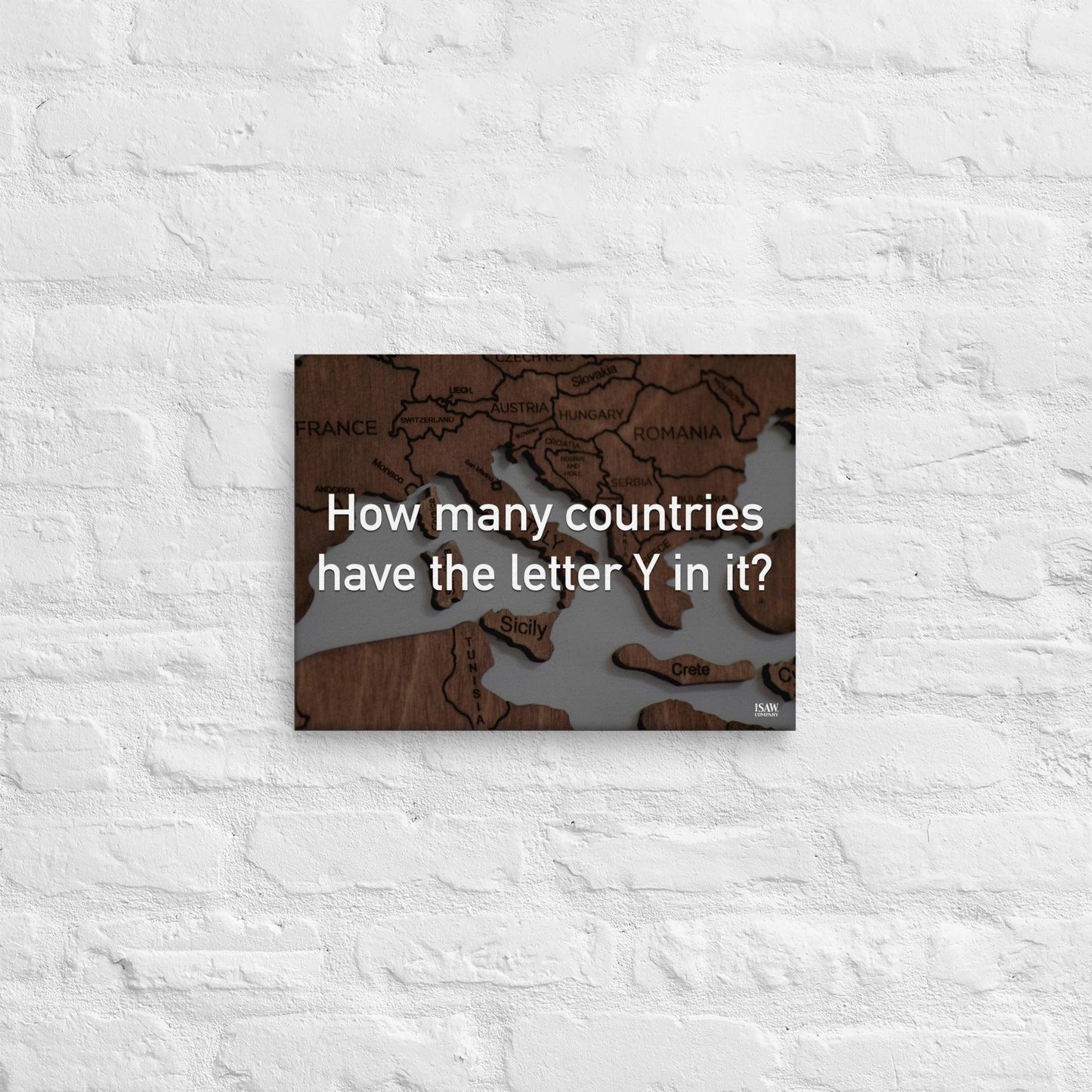 How Many Countries Have The Letter Y In It - Canvas Print