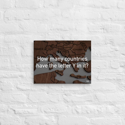 How Many Countries Have The Letter Y In It - Canvas Print