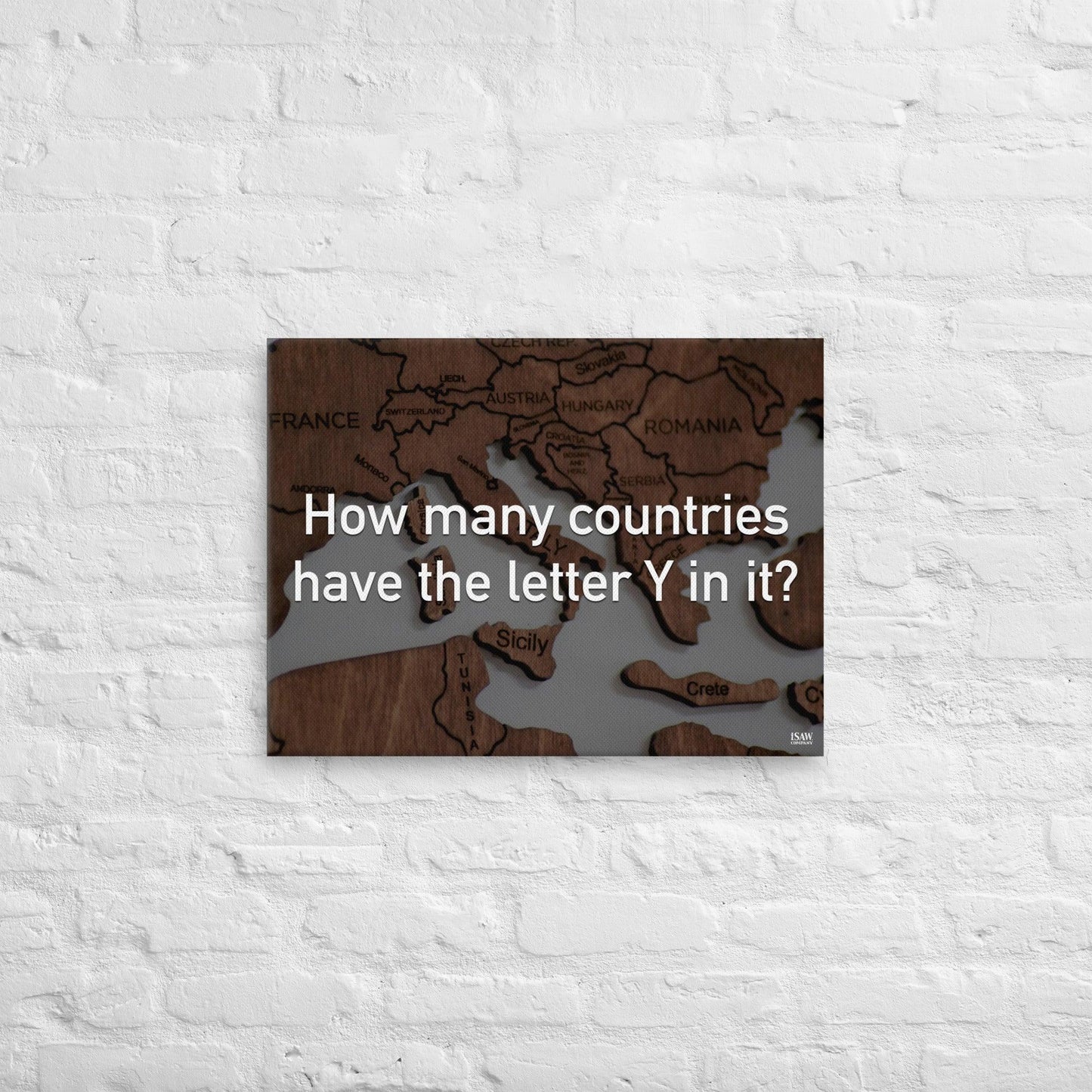 How Many Countries Have The Letter Y In It - Canvas Print