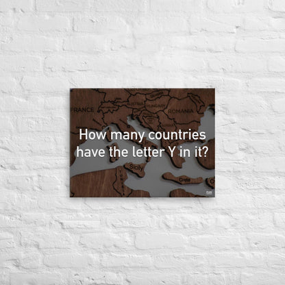How Many Countries Have The Letter Y In It - Canvas Print