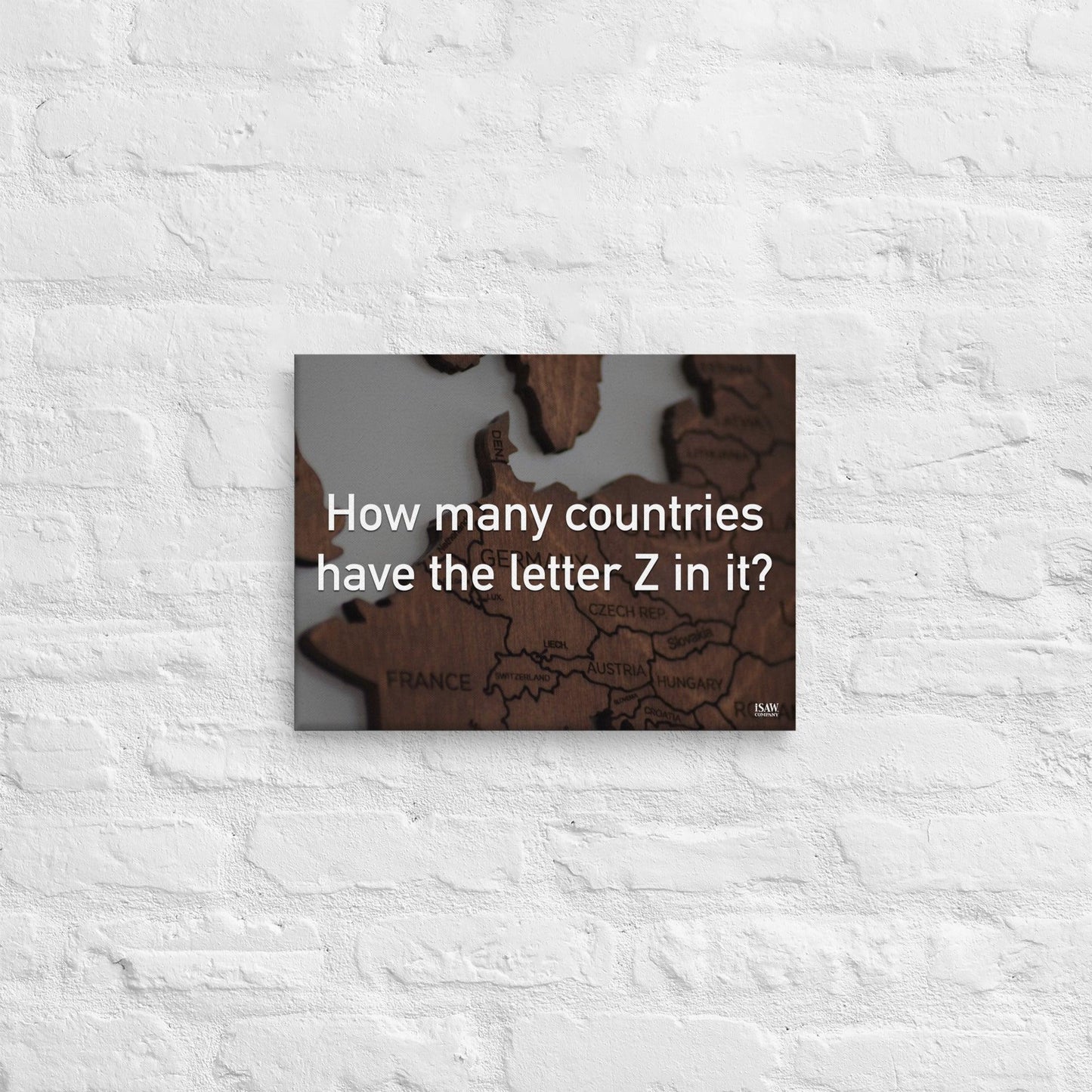 How Many Countries Have The Letter Z In It - Canvas Print