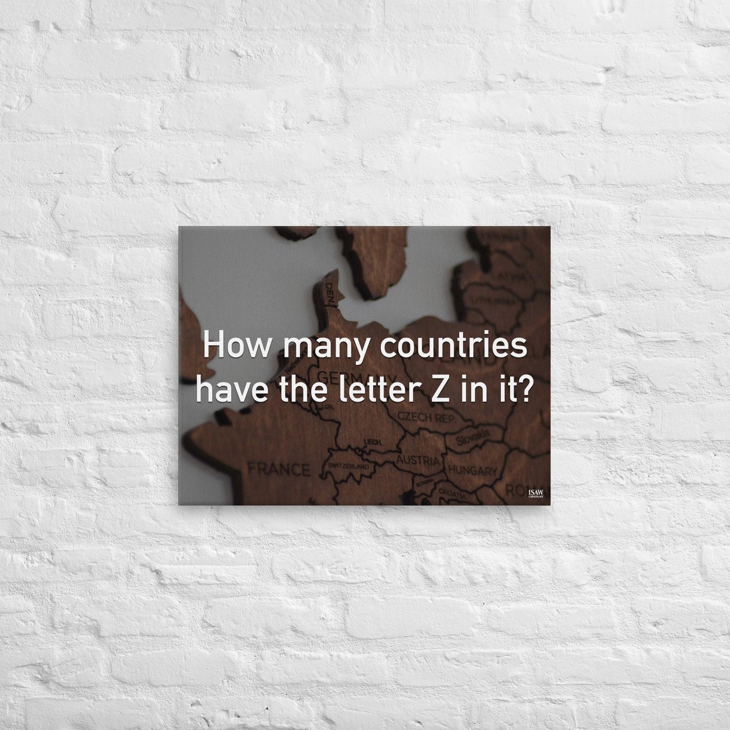 How Many Countries Have The Letter Z In It - Canvas Print