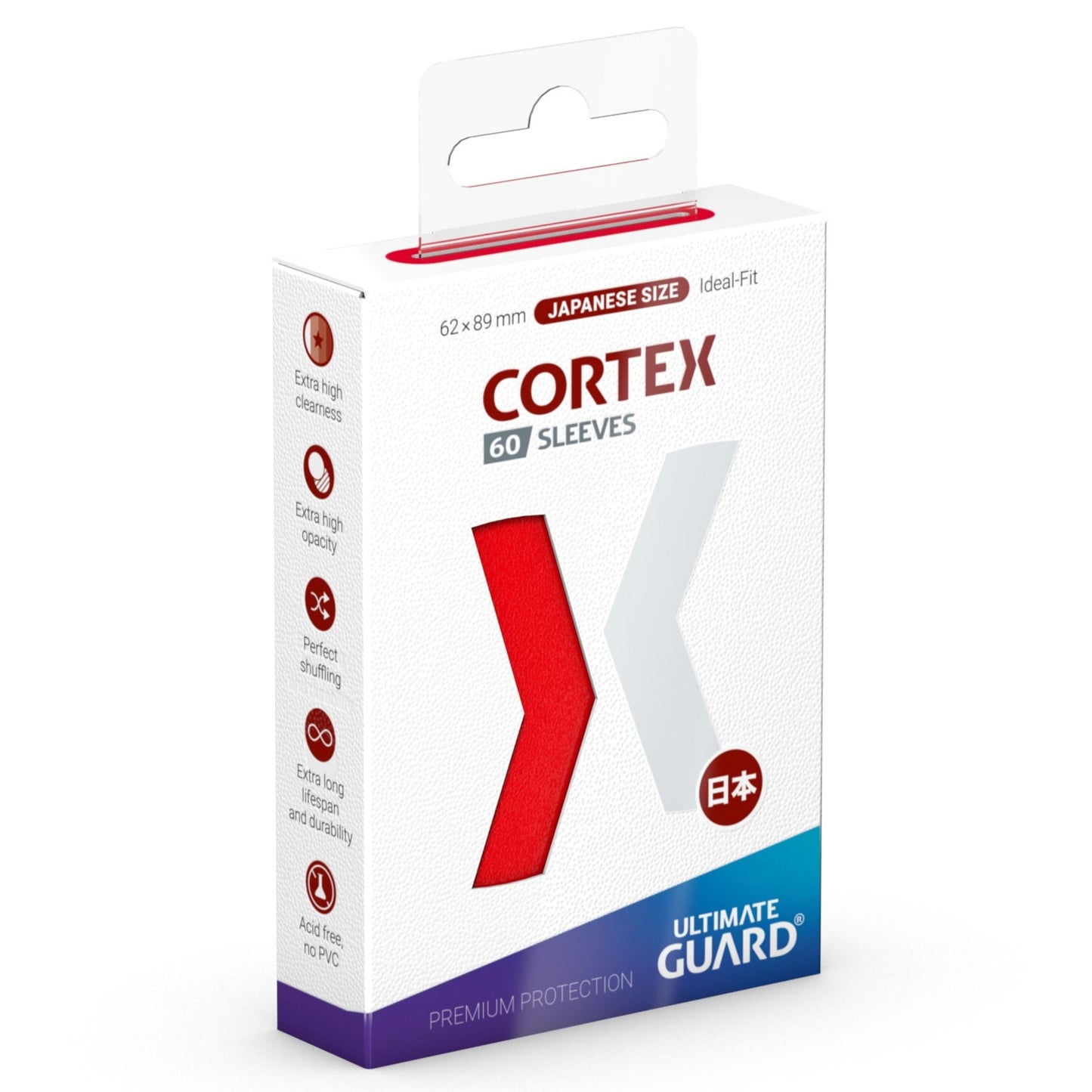 Ultimate Guard Cortex Sleeves Japanese Size (60) - Red