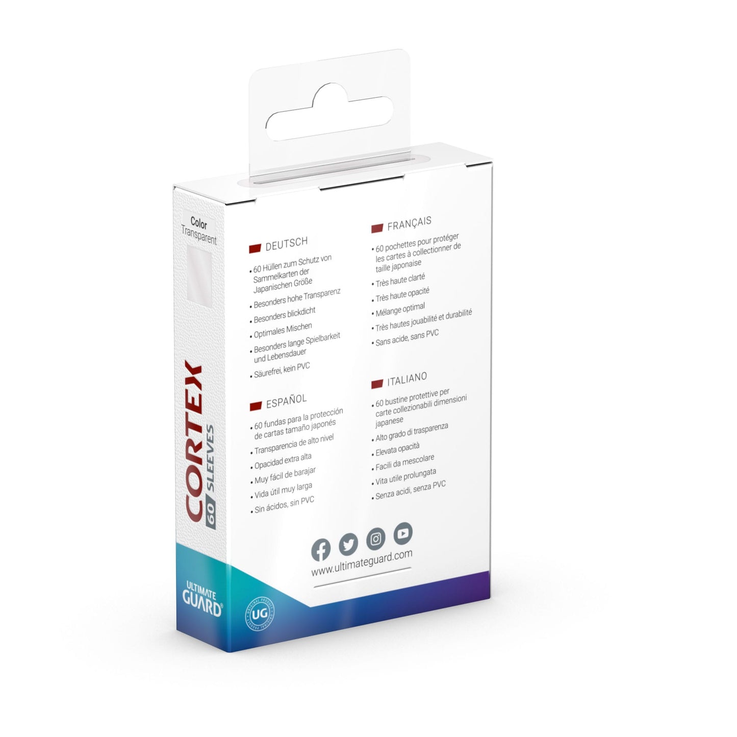Ultimate Guard Cortex Sleeves Japanese Size (60) - Transparent