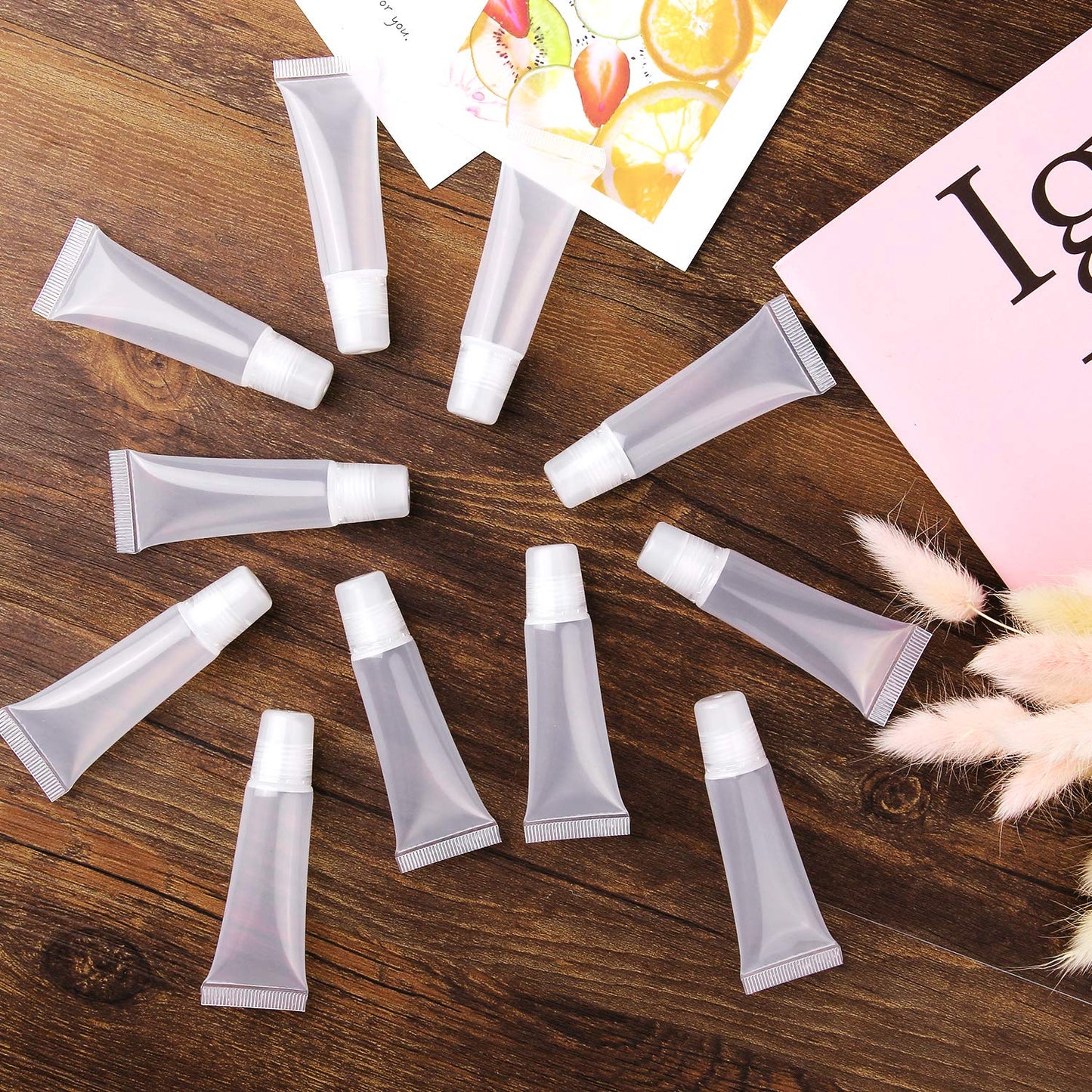 HRLORKC 200Pcs 10ml Empty Lip Tubes – Leak-Proof, Portable Lip Container Set