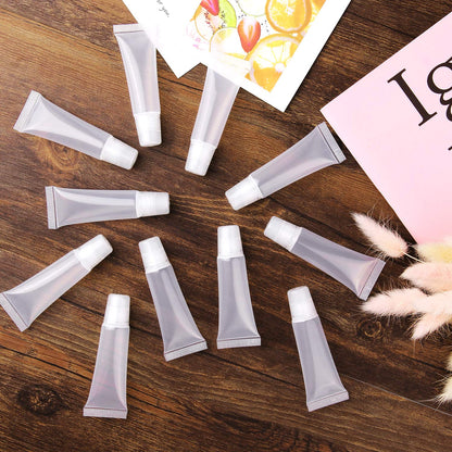 HRLORKC 200Pcs 10ml Empty Lip Tubes – Leak-Proof, Portable Lip Container Set