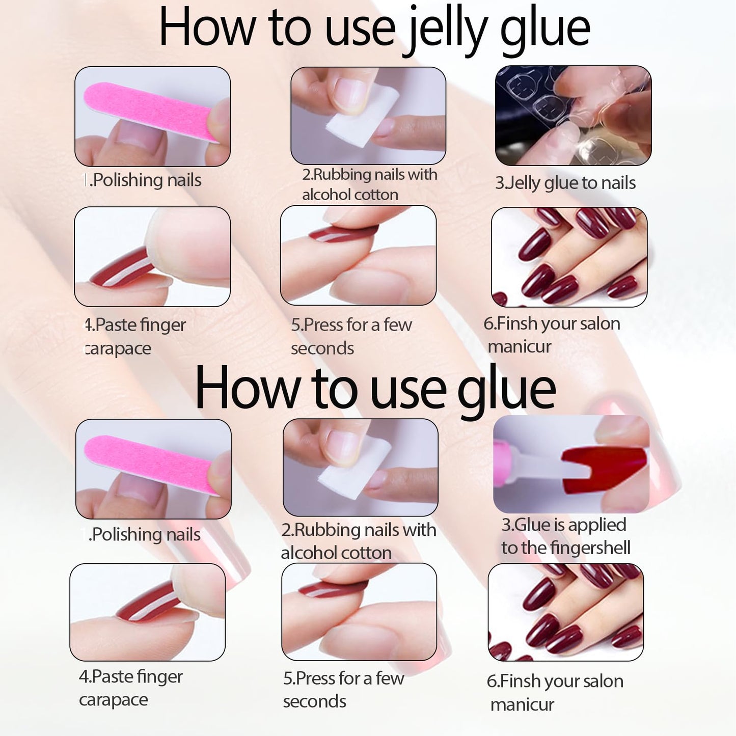 Hrnsnails Nude Press On Nails – Short Square Gel Kit (32 Pieces, Glue & Tools)
