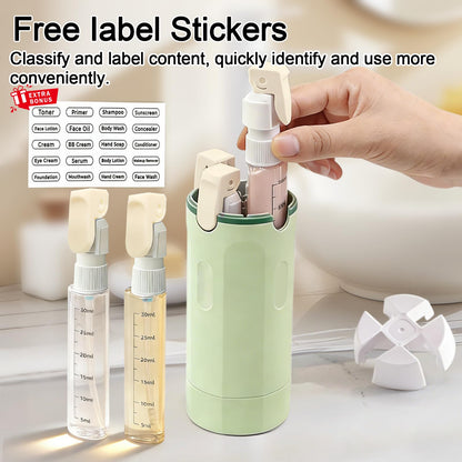 HSXCCL 4-in-1 Travel Dispenser Bottles | Refillable, Spill-Proof & Space-Saving for Vacation or Business Trips