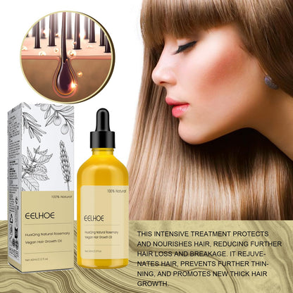 HuaQing 180 ml Rosemary Hair Growth Oil – Natural Organic Hair Oil for Damaged & Thin Hair (3-Piece Set)