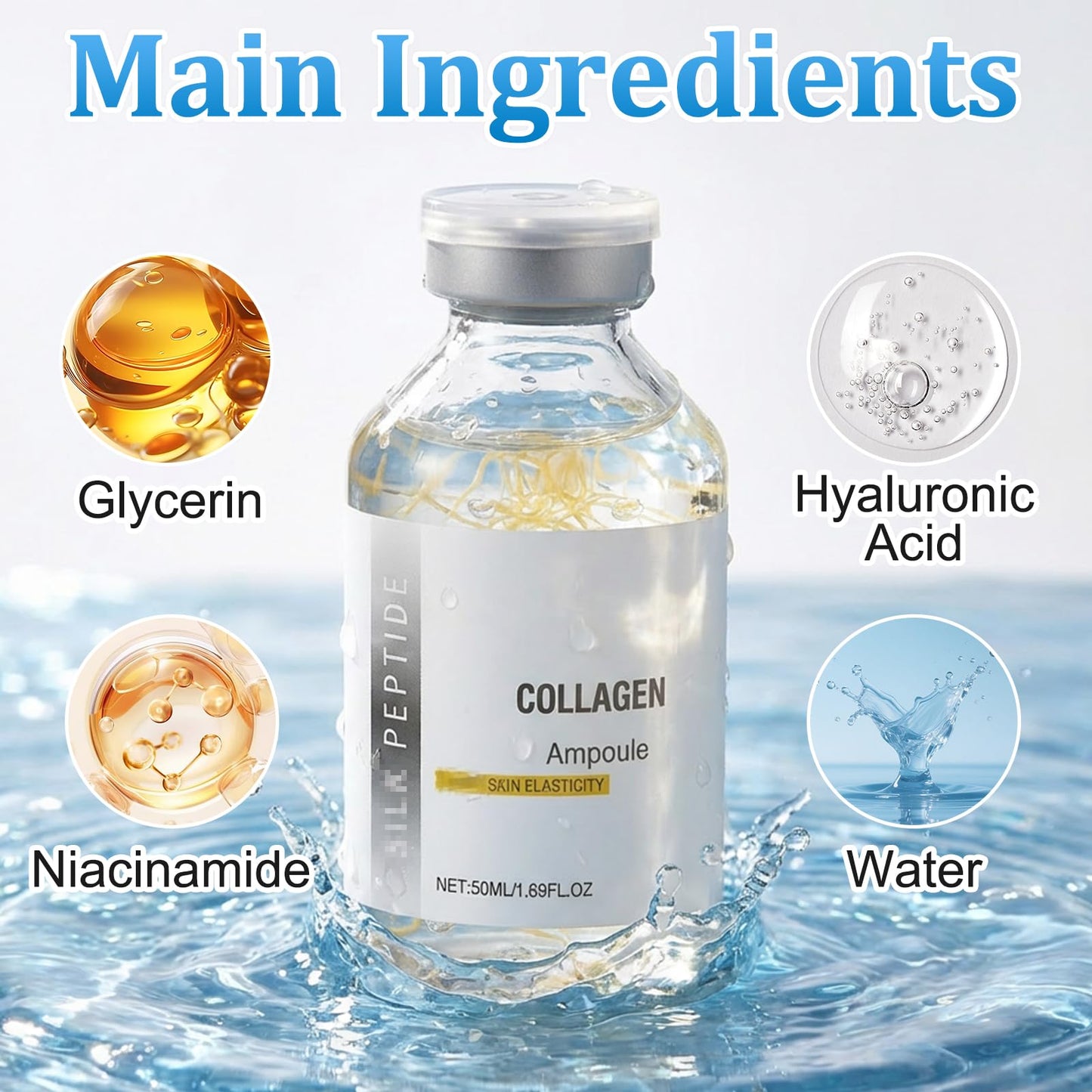 Huatinent SilkPeptide Intensive Lifting Ampoule – 2x100ml Collagen Peptide Serum for Firming & Hydration