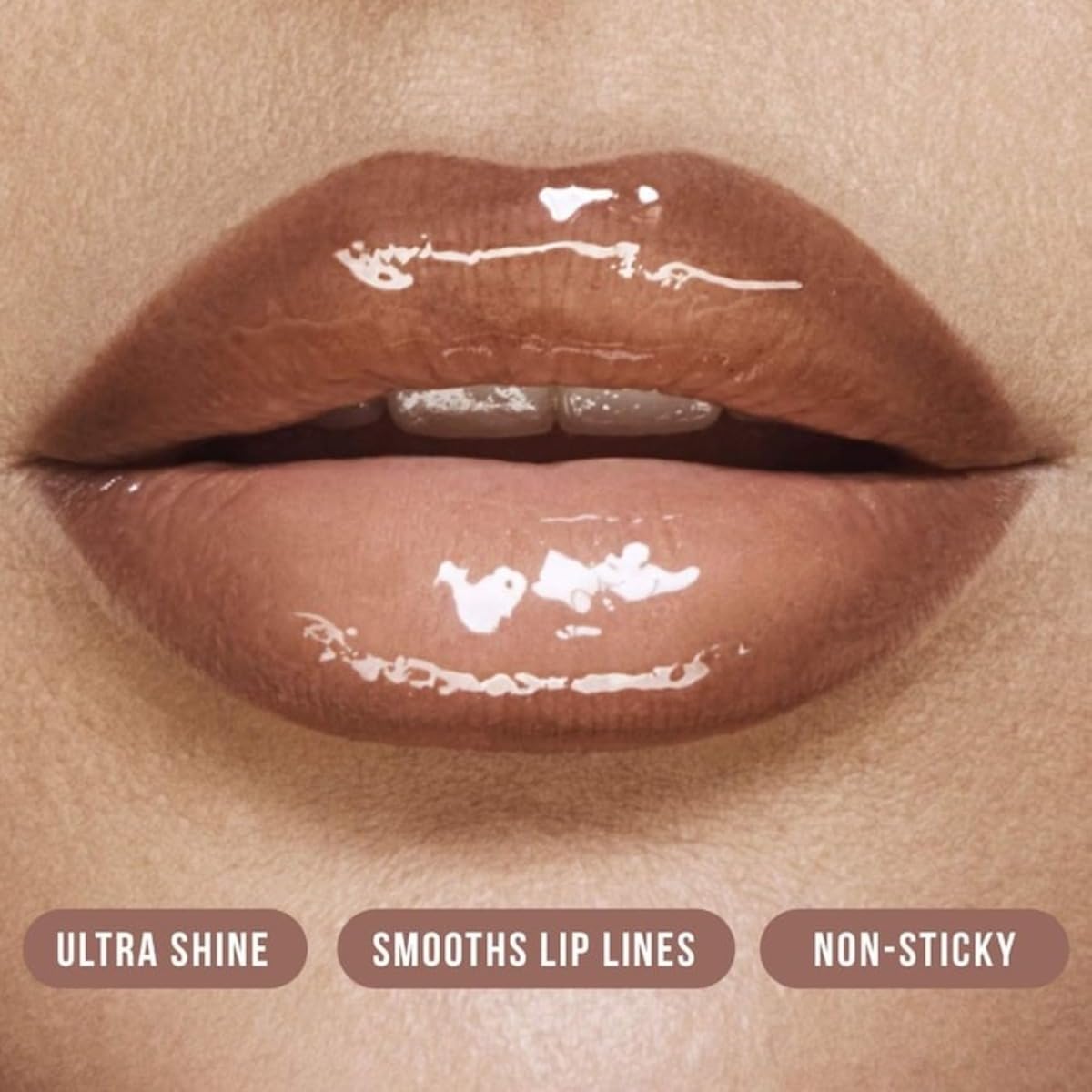Huda Beauty Faux Filler Extra Shine Lip Gloss Foxy – Caramel Brown