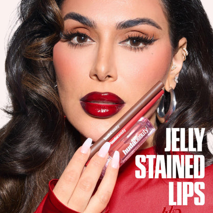 Huda Lip Contour Stain Lip Tint - Warm Brown | 12H Smudge-Proof Lip Color