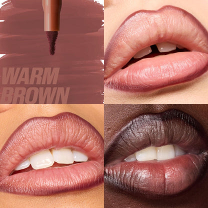 Huda Lip Contour Stain Lip Tint - Warm Brown | 12H Smudge-Proof Lip Color