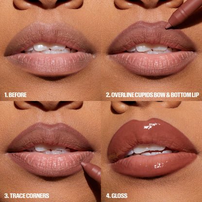 Huda Limited Edition Pink Kit: Juicy Bombshell Lip Duo – Lip Pencil + Lip Gloss (Travel Size)