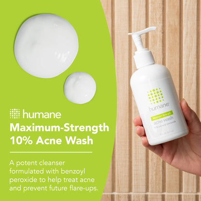 humane 10% Benzoyl Peroxide Acne Body Wash — 8 oz, Vegan & Cruelty-Free
