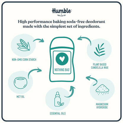 Humble Brands Aluminum-Free Deodorant – Vegan, Cruelty-Free, Sensitive-Skin Safe (Lavender, Rose, Unscented) – Pack of 3