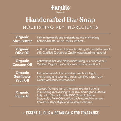 Humble Simple and True Handcrafted Bar Soap — Unscented Cold-Process 3-Pack