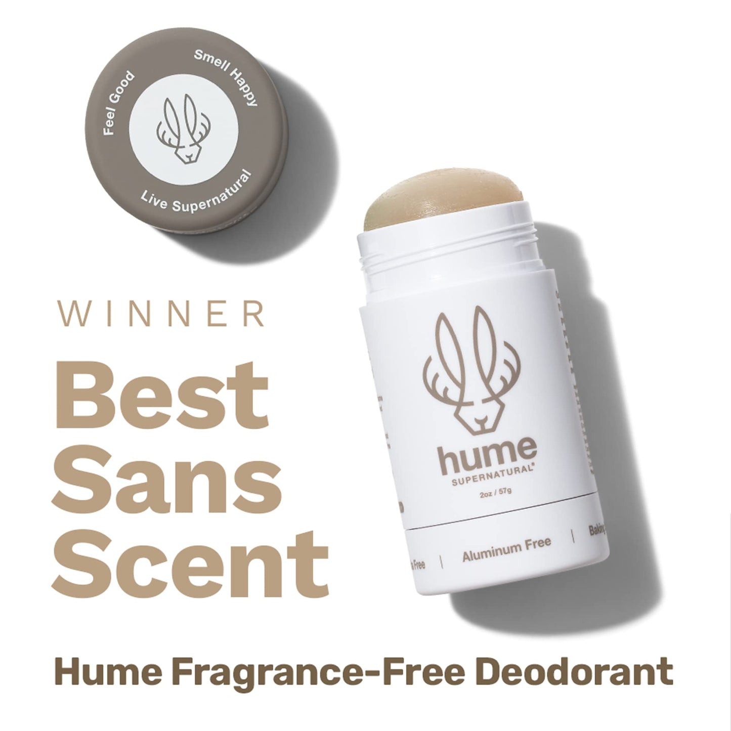 Hume Supernatural Aluminum-Free Deodorant for Women and Men – Neutral, Lasting, Sensitive Skin