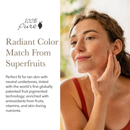 100% PURE Fruit Pigmented Foundation Alpine Rose – Full Coverage Matte (1 Fl Oz)