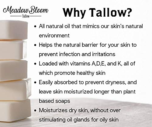 Hunter Cattle Co. HC Meadow Bloom Tallow Bar Soap – Charcoal 2-Pack | All-Natural 100% Grass-Fed Tallow Handmade Soap