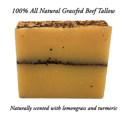 Hunter Cattle Co. Meadow Bloom Tallow Soap – 2-Pack (Lemongrass, Coffee & Turmeric) | 100% Grass-Fed, Handmade
