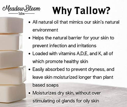 Hunter Cattle Co. Meadow Bloom Tallow Soap – 2-Pack (Lemongrass, Coffee & Turmeric) | 100% Grass-Fed, Handmade