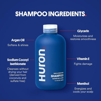 Huron Shower Kit for Men – Shampoo, Conditioner & Body Wash (Sea Salt + Driftwood)