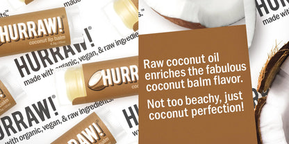 Hurraw! Coconut Lip Balm 5-Pack – Organic, Vegan, Gluten-Free