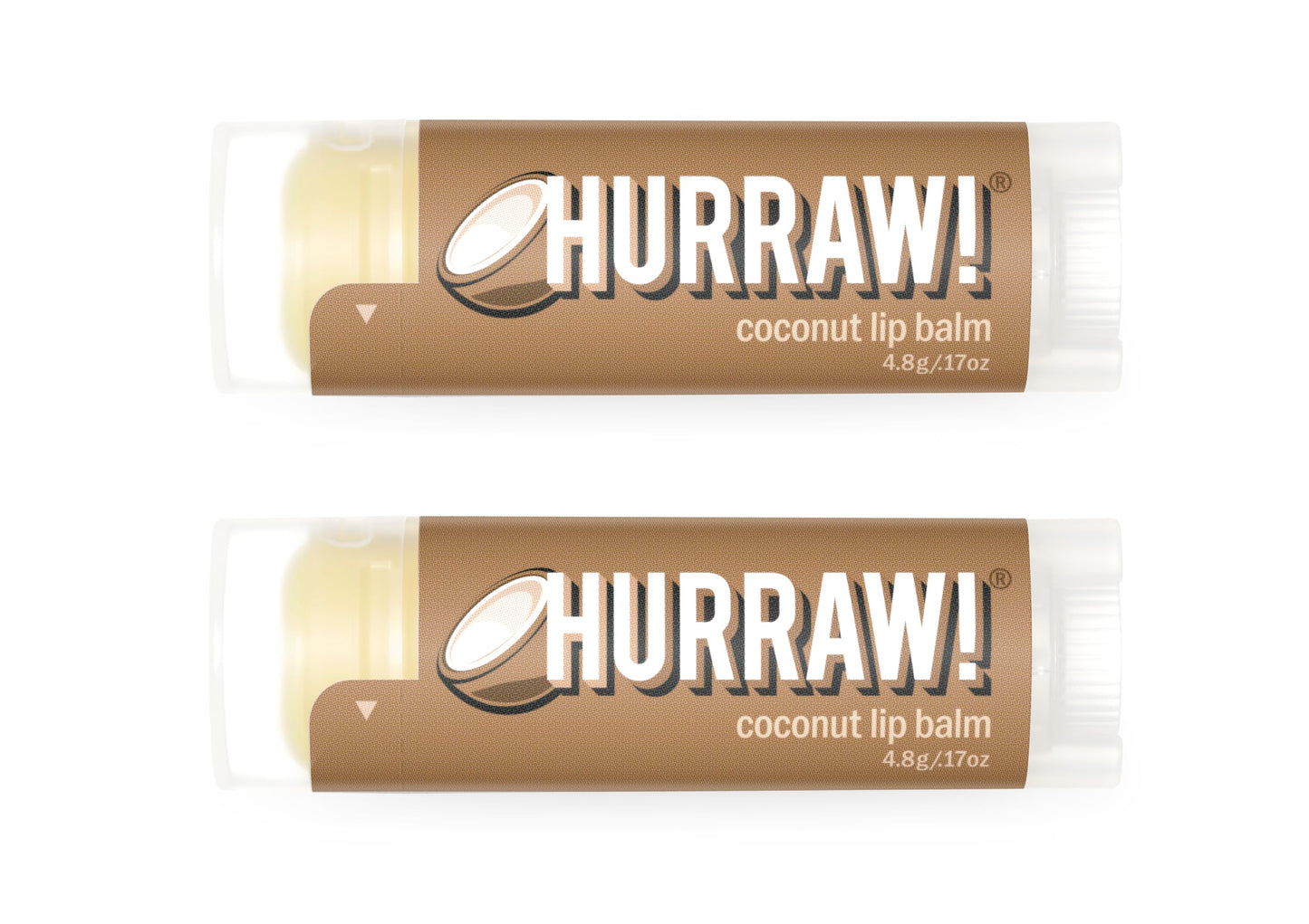 Hurraw! Coconut Lip Balm – 2 Pack | Organic, Vegan, Cruelty-Free, Gluten Free | Made in USA