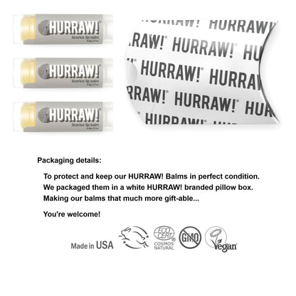 Hurraw! Licorice Lip Balm 3-Pack – Organic, Vegan, Cruelty-Free, Gluten Free, Made in USA