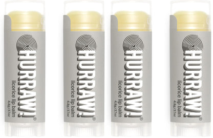 Hurraw! Licorice Lip Balm 4 Pack – Organic, Vegan, Cruelty-Free, Made in USA