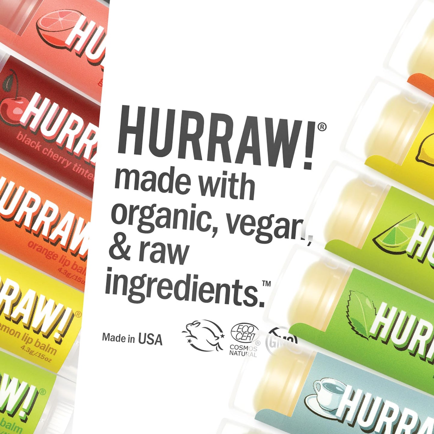 Hurraw! Unscented Lip Balm 3 Pack – Organic, Vegan, Cruelty-Free, Gluten Free | Made in USA